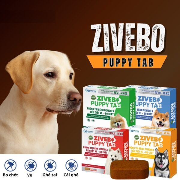 Zivebo Puppy Tab (Đặc trị ve, bọ chét Chó)